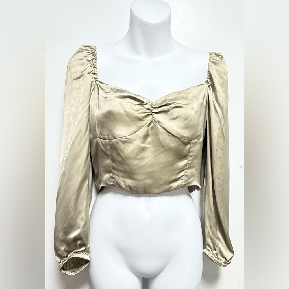 Sunday Best Satin Blouse in Cream Size 6